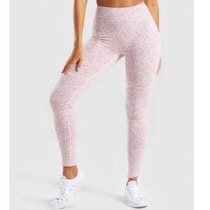GYMSHARK FLEUR TEXTURE LEGGINGS DUSKY PINK MARL